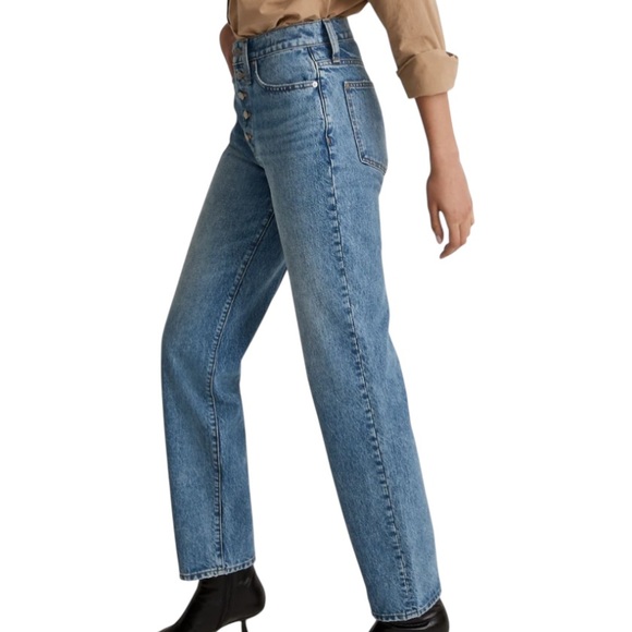 Madewell The Perfect Vintage Straight Jean Becker Wash Button-Front Size 27 NEW - Picture 2 of 16